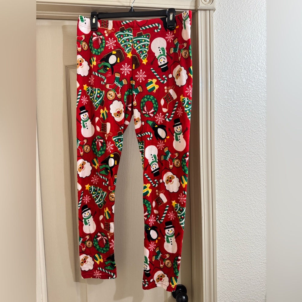 NWOT Festive Red Christmas Leggings - Picture 1 of 5